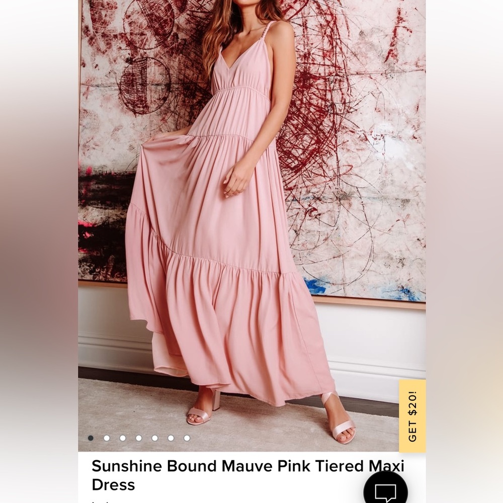 Lulus Muave Pink Tiered Maxi Dress